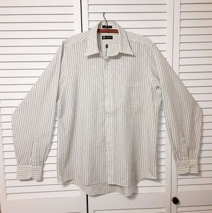 Chaps by Ralph Lauren Pin Stripe Button Collar